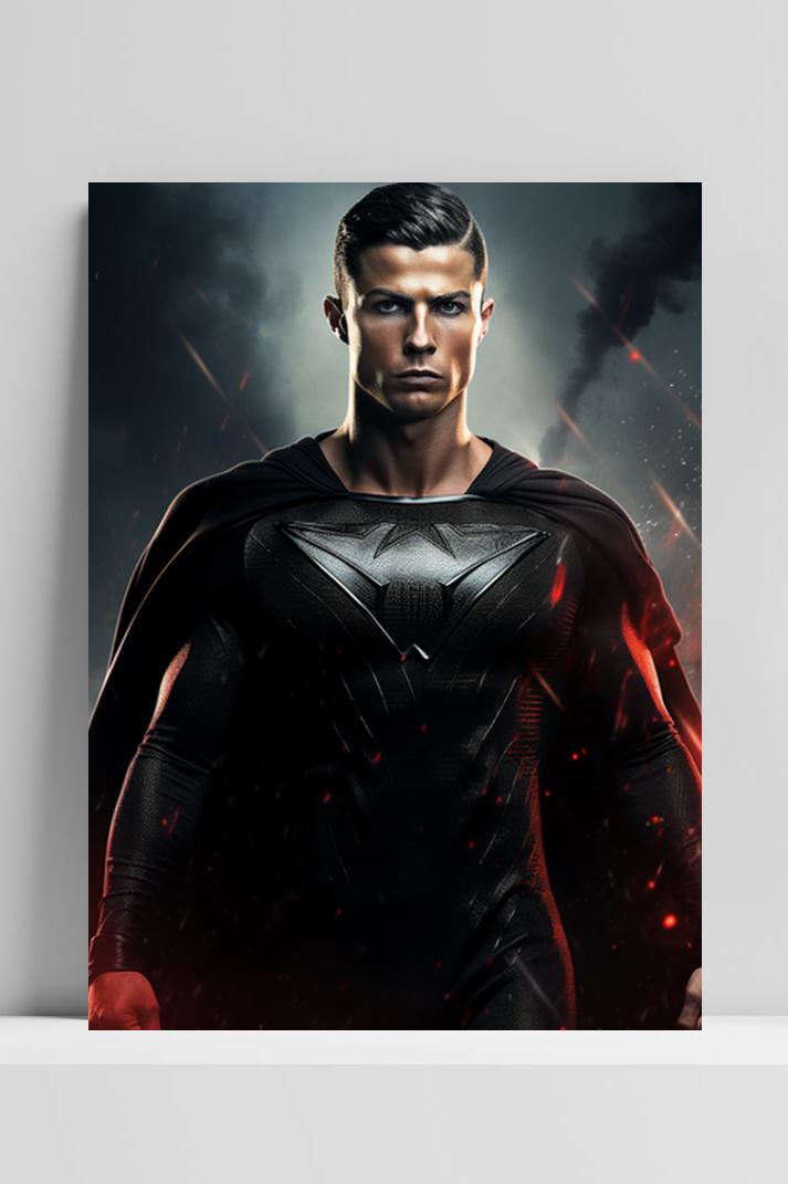 Ronaldo Superheld op 3mm aluminium dibond