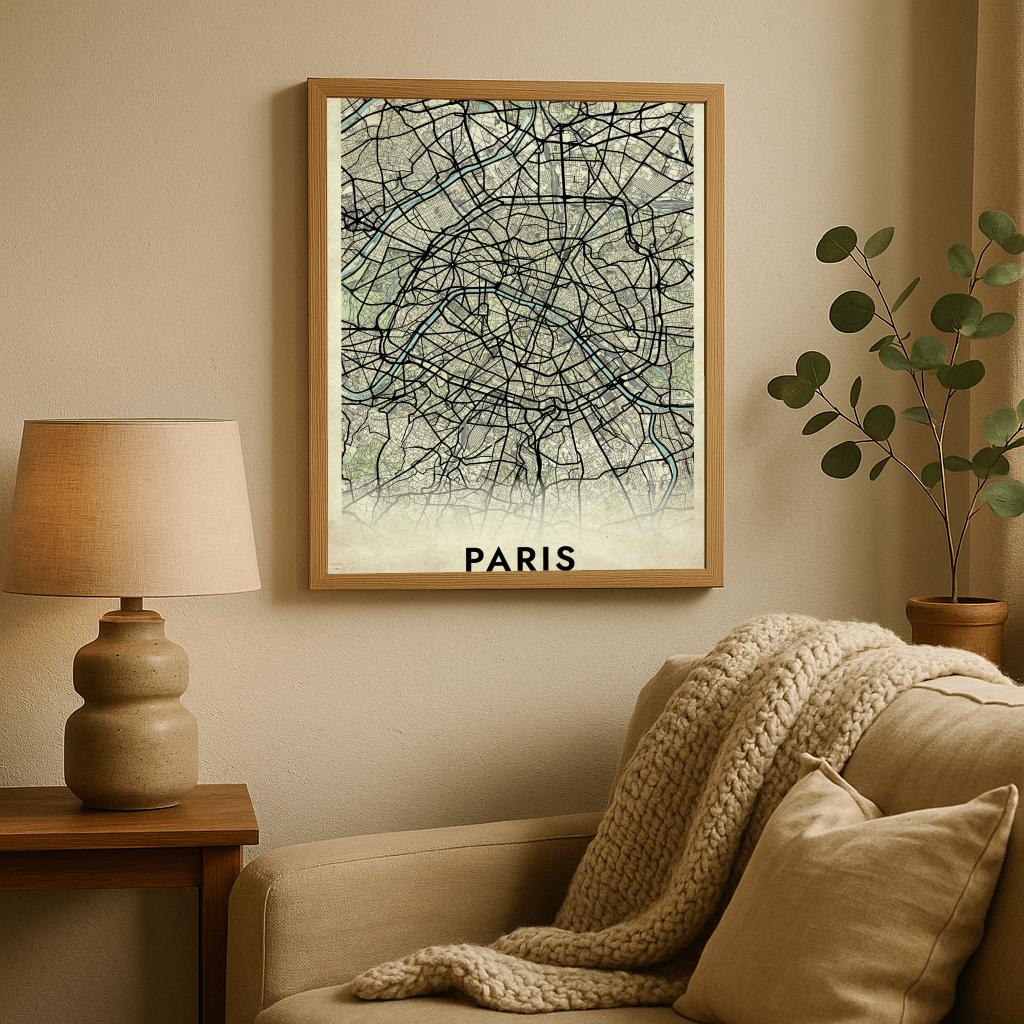 Paris France Vintage poster sfeerbeeld 2