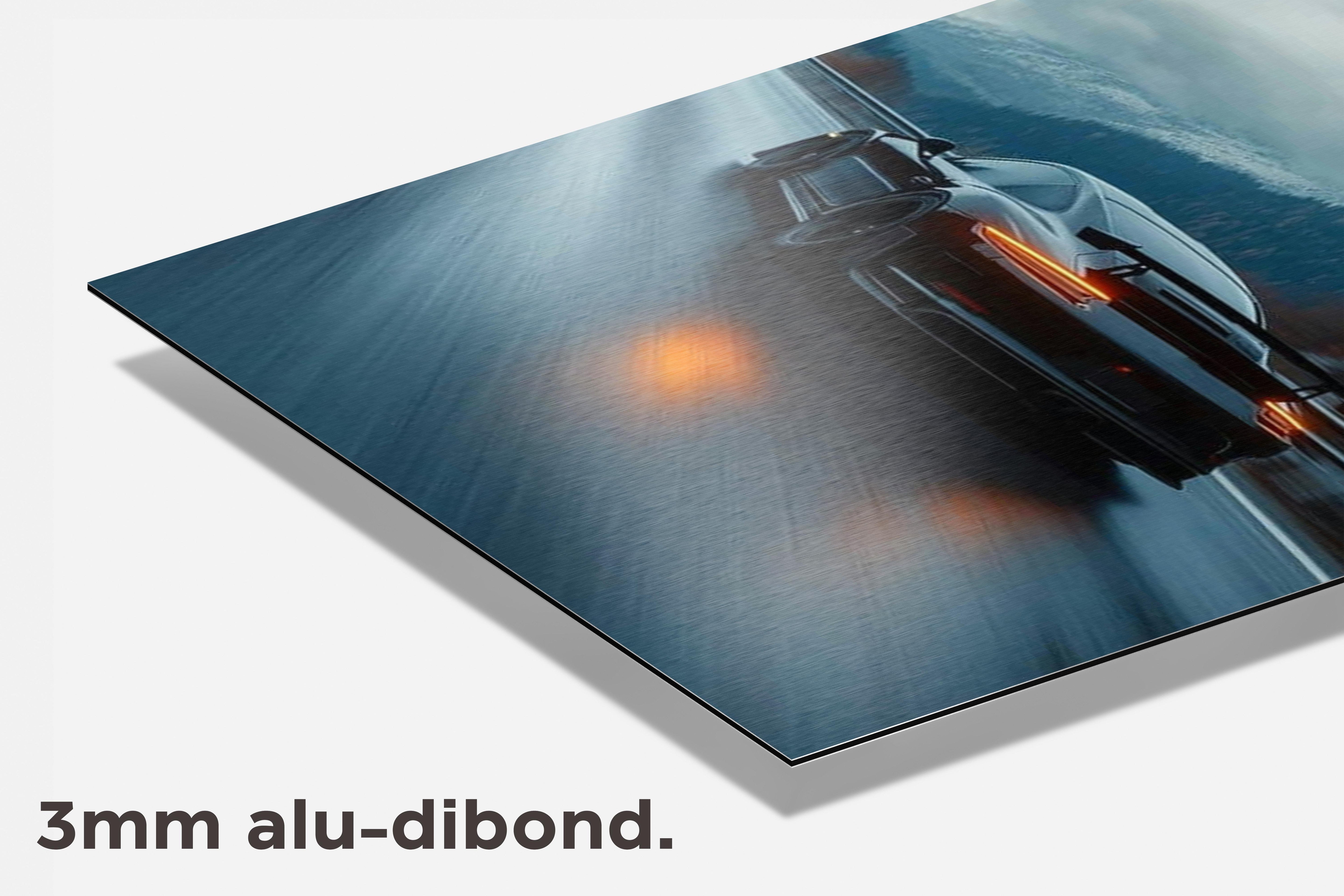 Snelle Sportauto dibond detail
