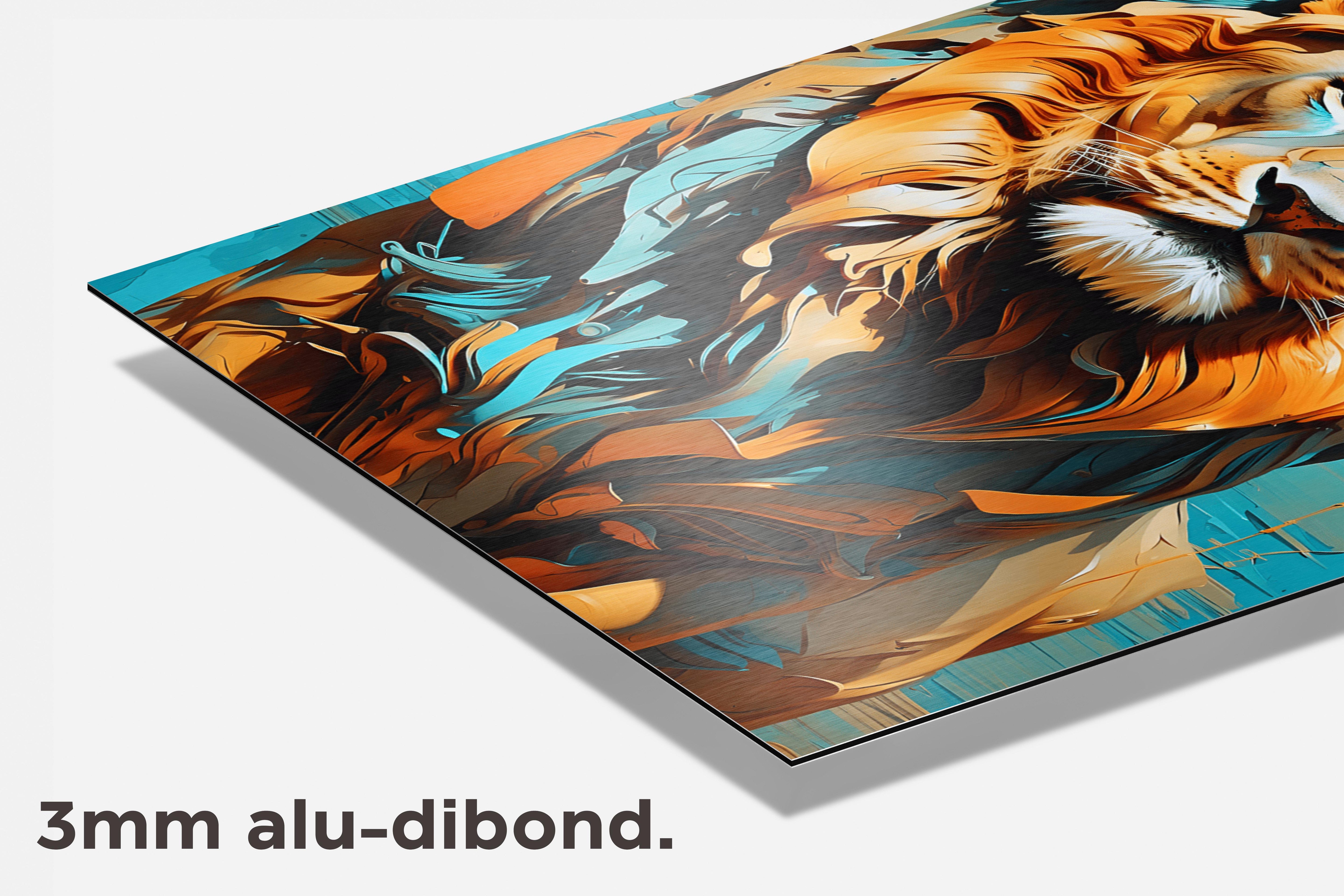 Leeuw Blauw dibond detail