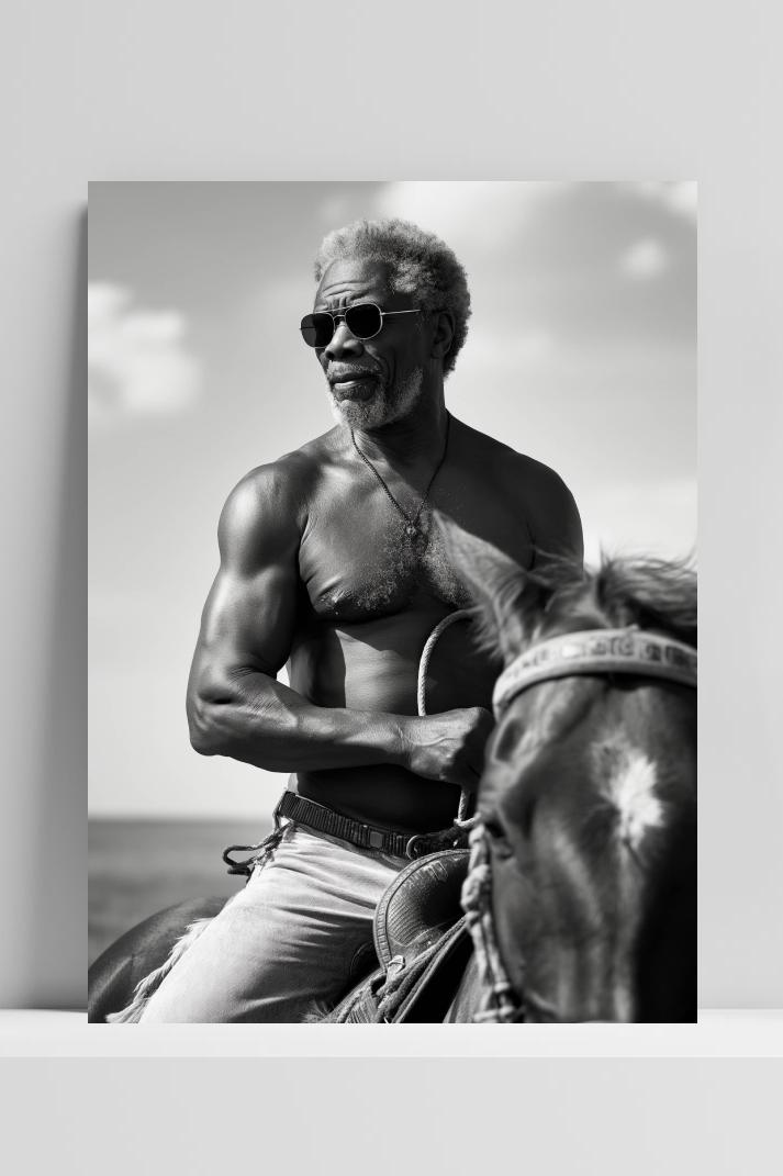 Morgan Freeman Paard op 3mm aluminium dibond