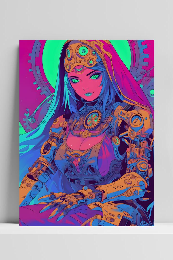 Biomech Prinses op 3mm aluminium dibond
