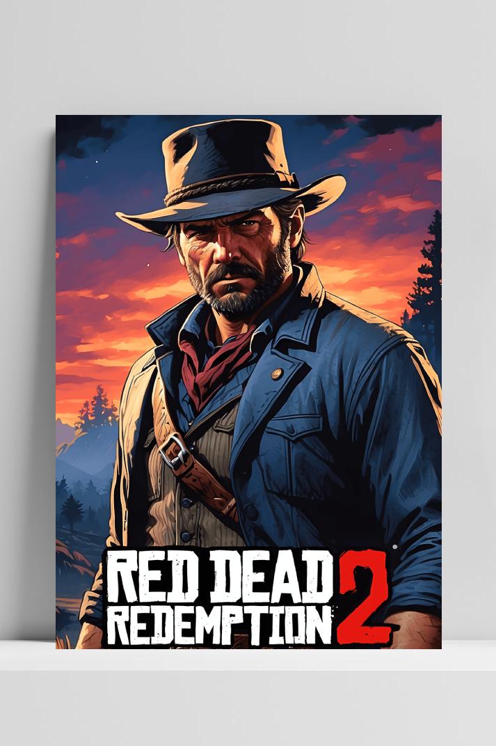 Red Dead Redemption 2 op 3mm aluminium dibond