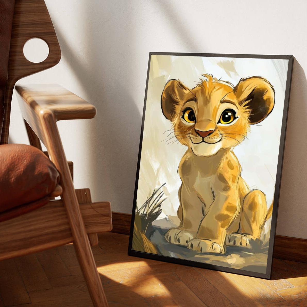Liobn Cub Cartoon dans un intérieur