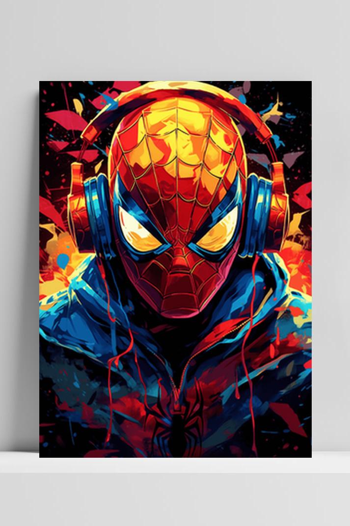 Miles Morales Headset op 3mm aluminium dibond