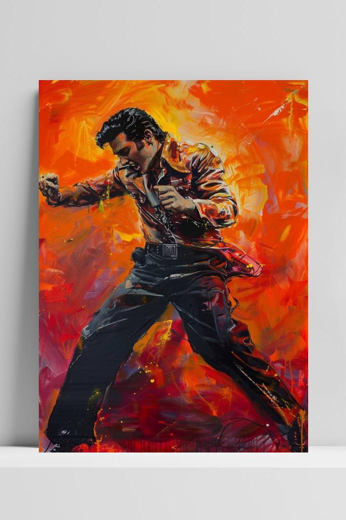 Elvis Presley op 3mm aluminium dibond