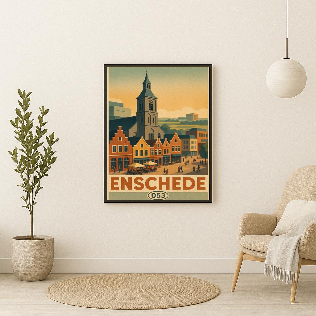 Enschede Netherlands Vintage Text poster sfeerbeeld 2