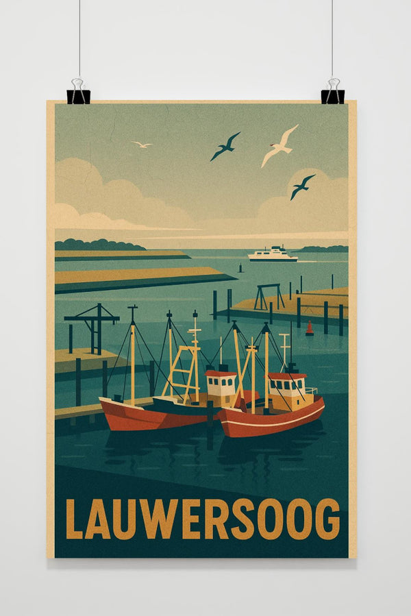 Lauwersoog Vintage poster