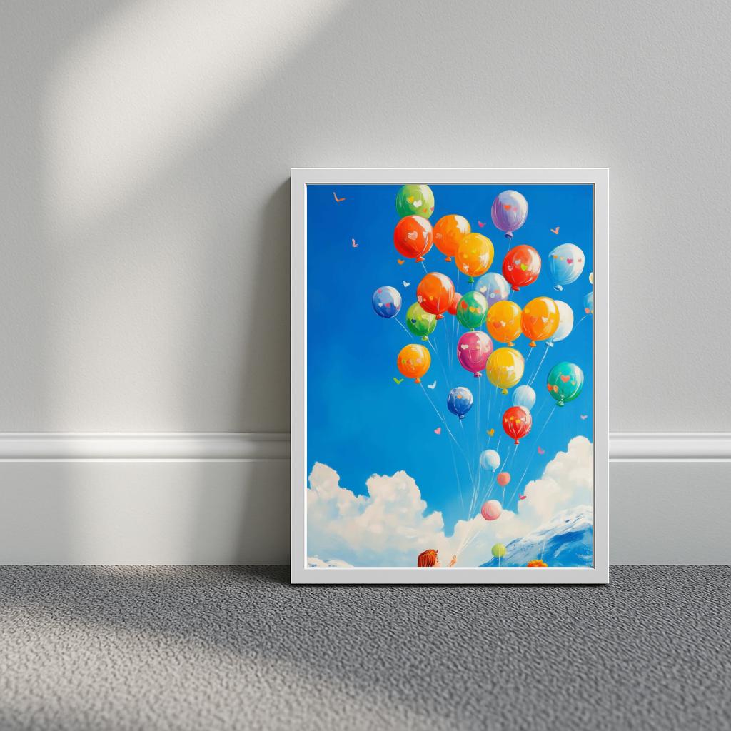 Balloons Kids Aquarel poster sfeerbeeld 3