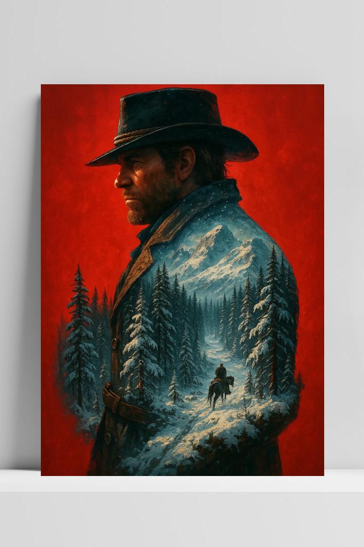 Arthur Morgan Red Dead Redemption 2 op 3mm aluminium dibond