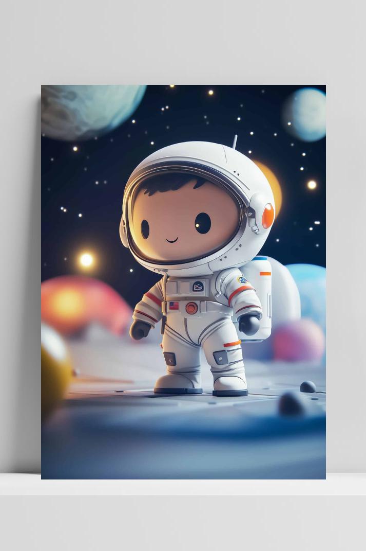 Astronaut Jongen op 3mm aluminium dibond