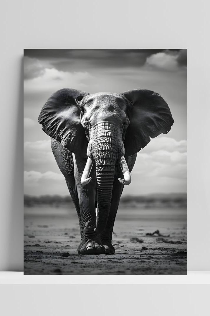 Olifant Wandeling op 3mm aluminium dibond