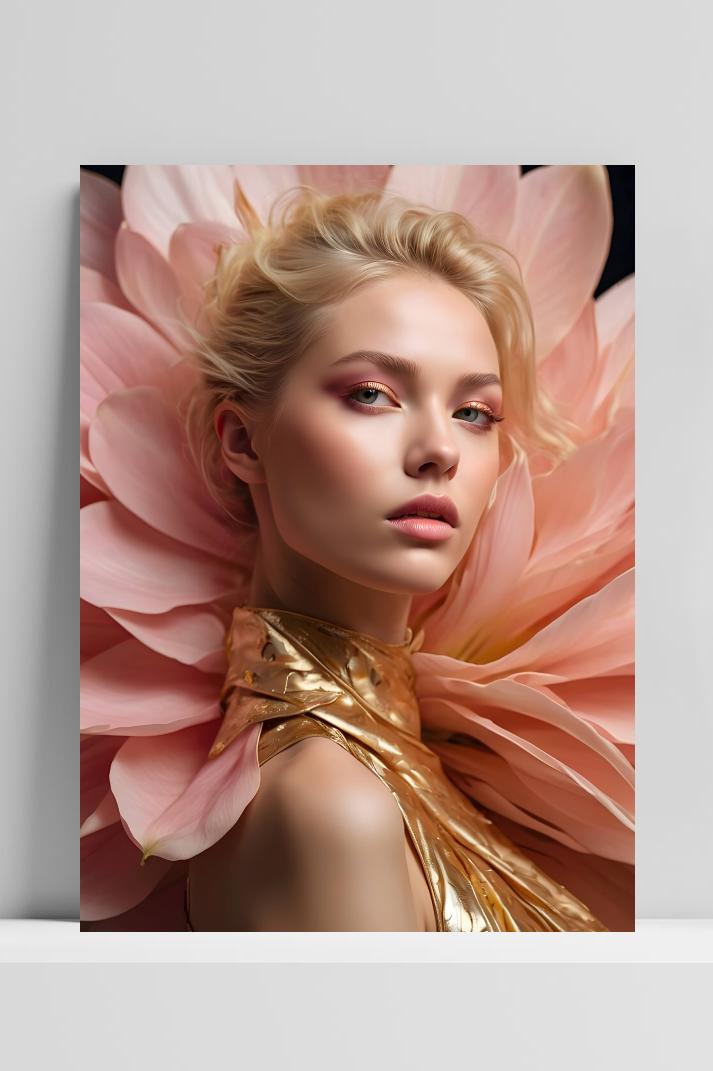 Bloemenvrouw op 3mm aluminium dibond