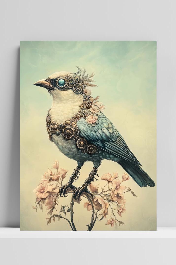Bird Fantasy op 3mm aluminium dibond