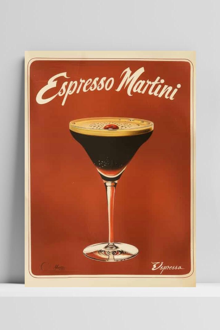 Espresso Martini op 3mm aluminium dibond