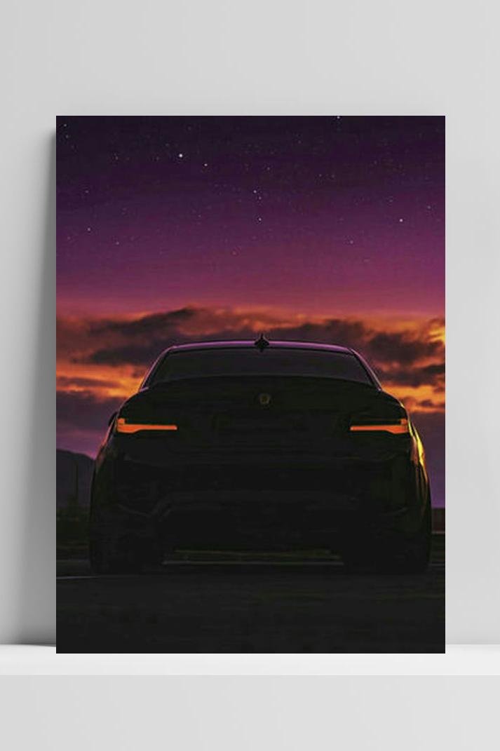 Auto Alpine Poster op 3mm aluminium dibond