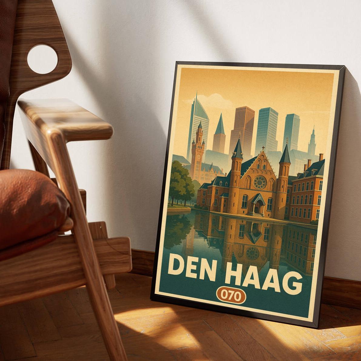 Den Haag Netherlands Vintage Text poster sfeerbeeld 3