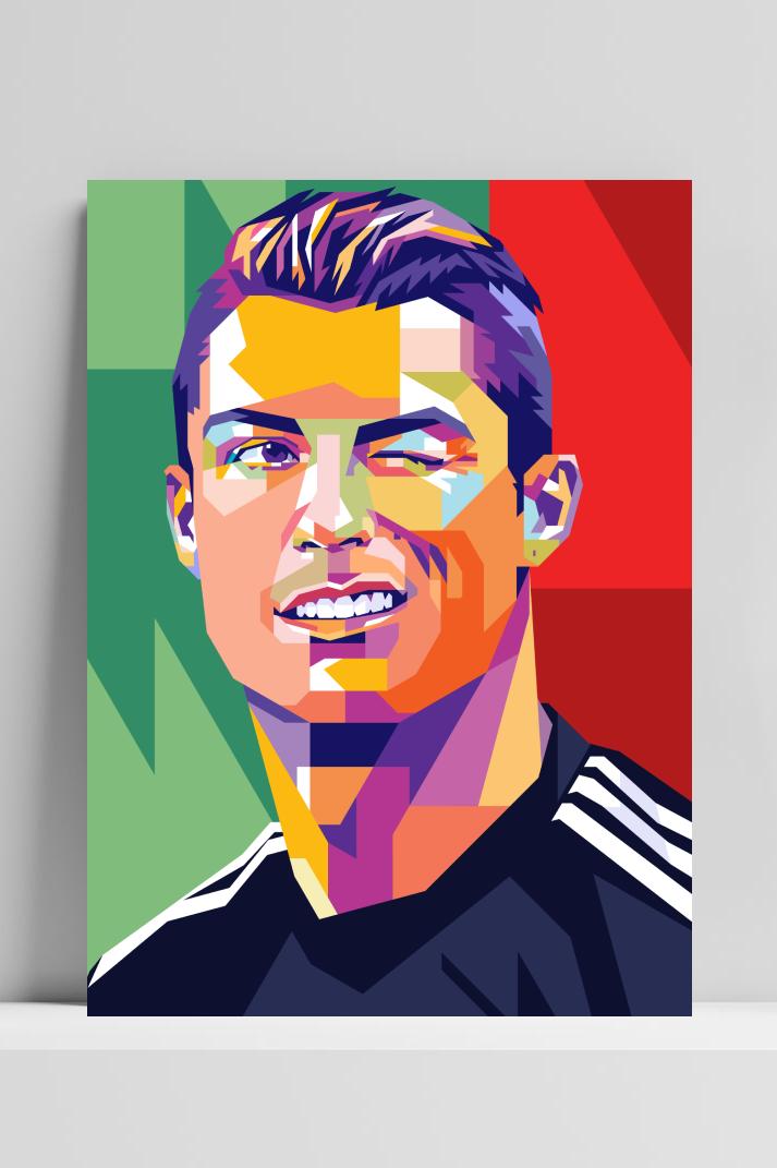 Ronaldo knipoog op 3mm aluminium dibond