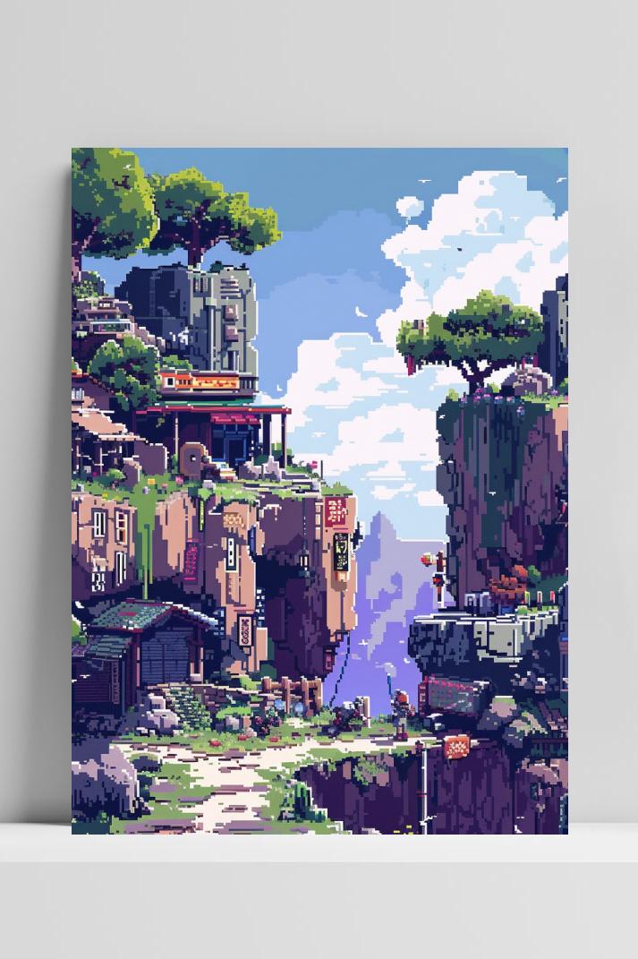 Pixel Natuur op 3mm aluminium dibond