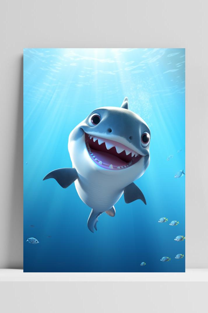 Baby Shark op 3mm aluminium dibond