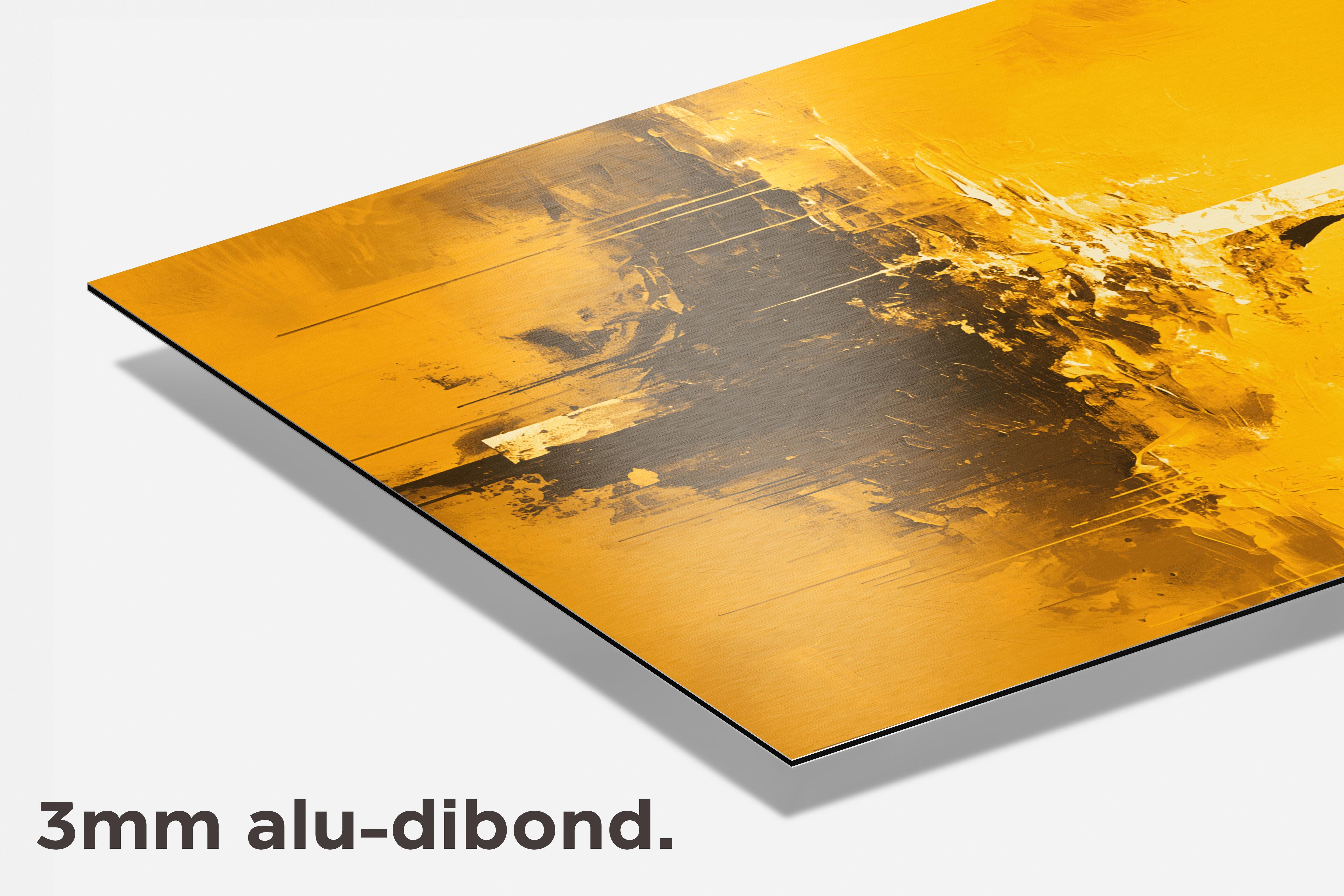 Gele Aquarel dibond detail