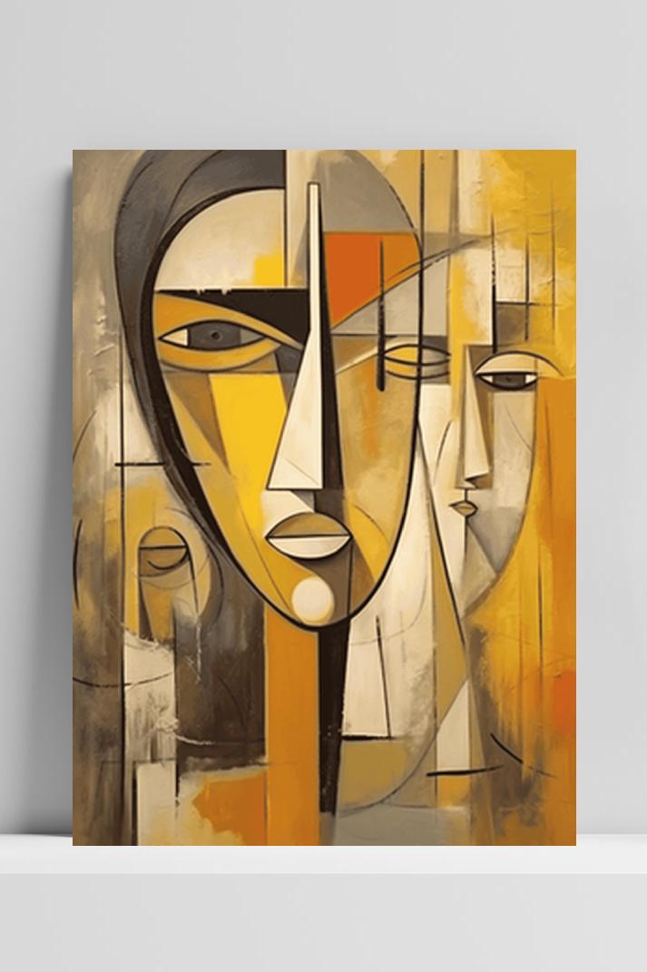 Picasso Geïnspireerd Modern op 3mm aluminium dibond