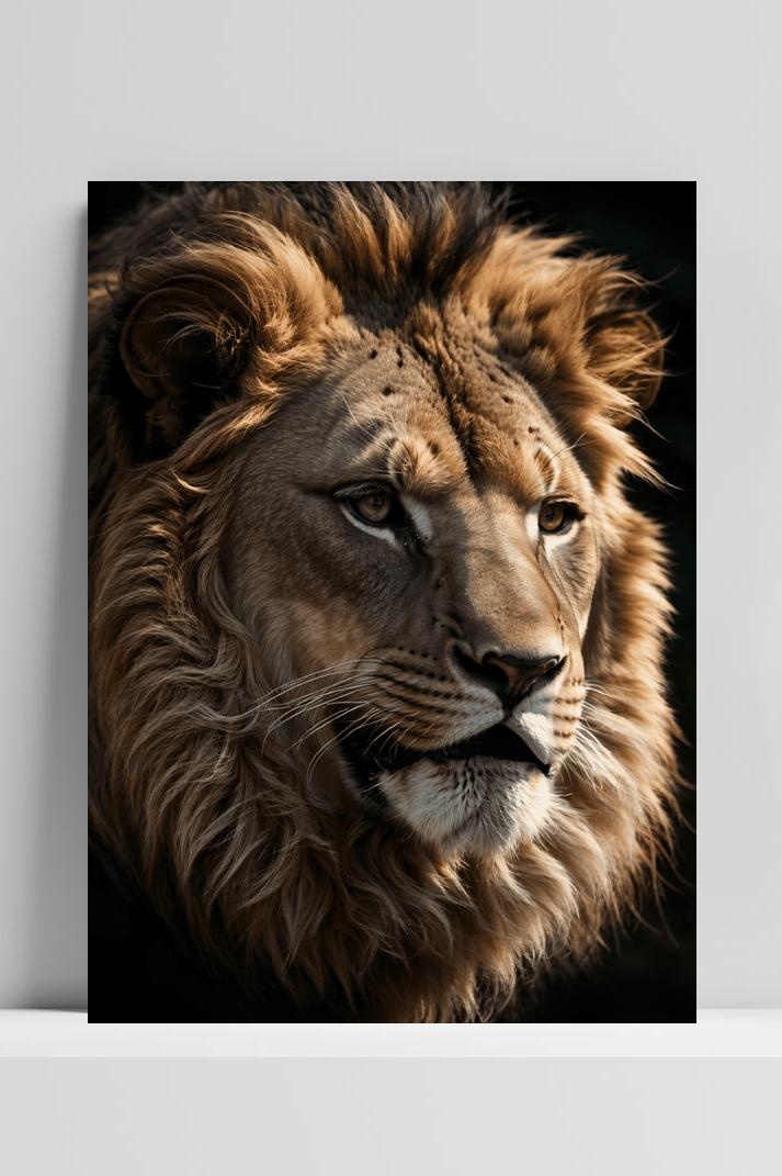 Leeuwenkop op 3mm aluminium dibond