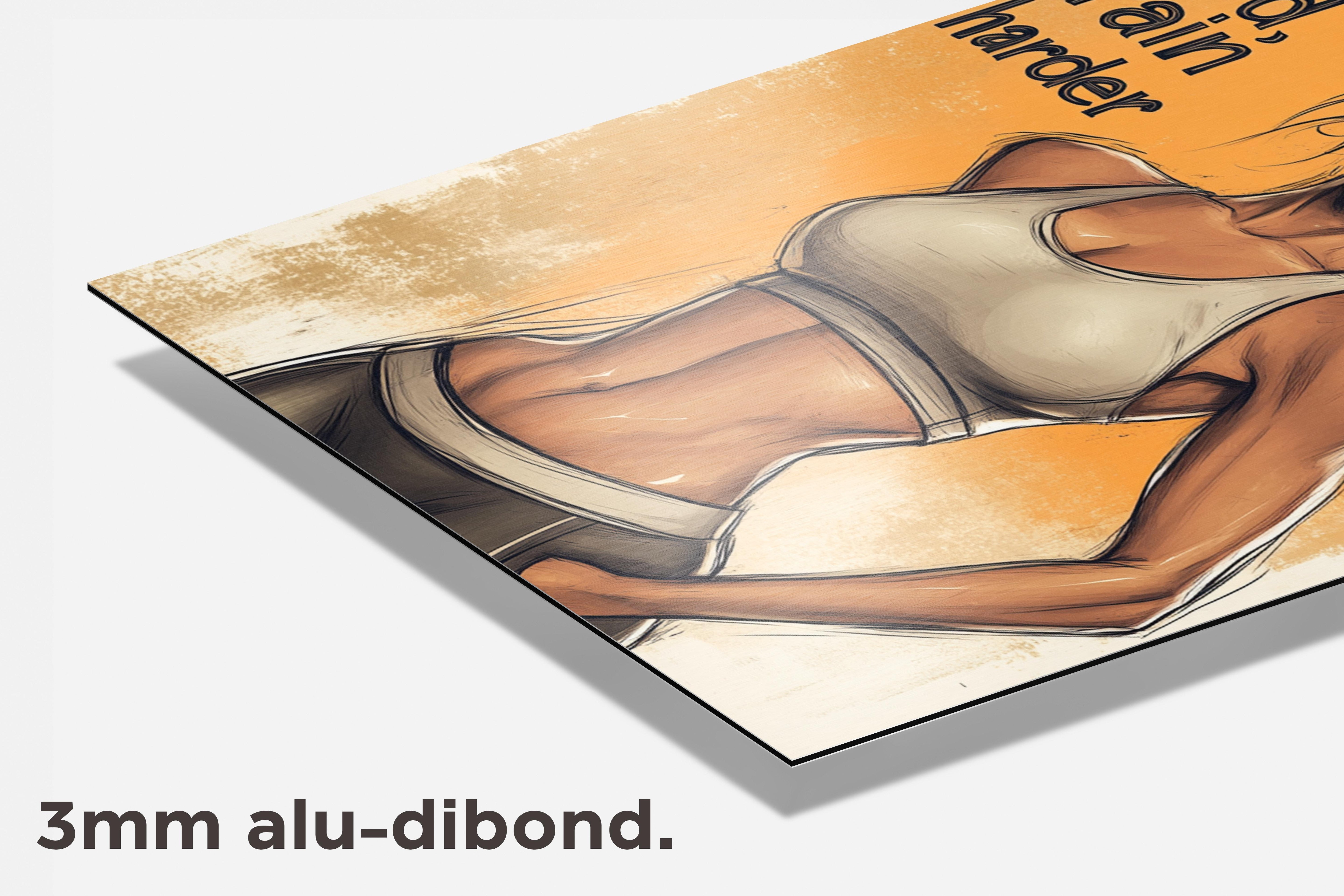 Work Hard dibond detail