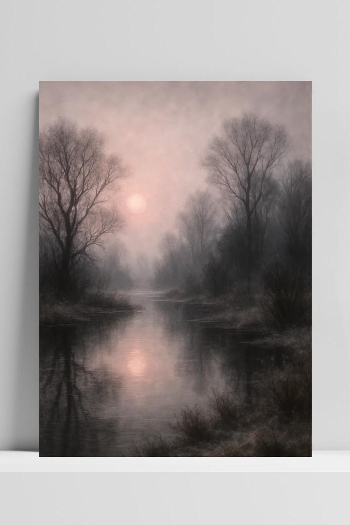 Mystical Nature Forent River Landscape in interieur
