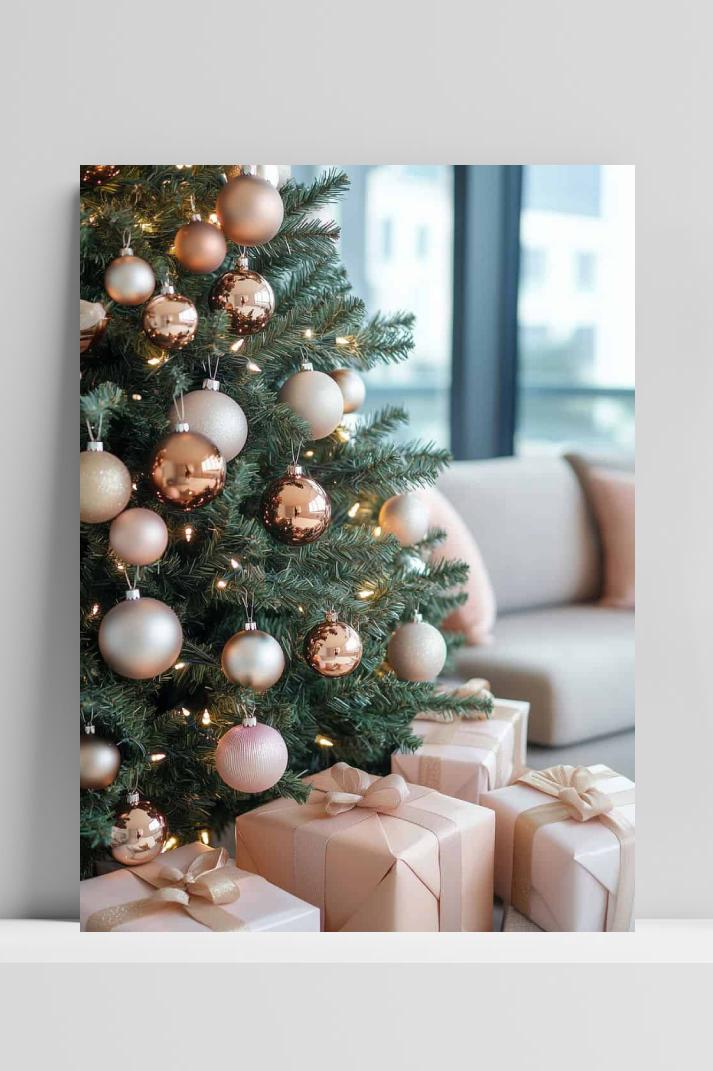 Kerstboom Cadeaus op 3mm aluminium dibond