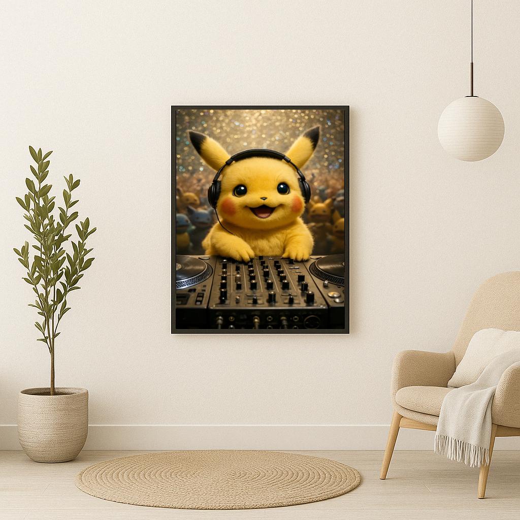Pikachu Pokémon DJ poster sfeerbeeld 2