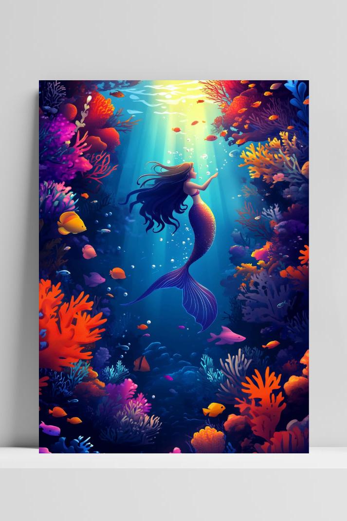 Mermaid Corals op 3mm aluminium dibond