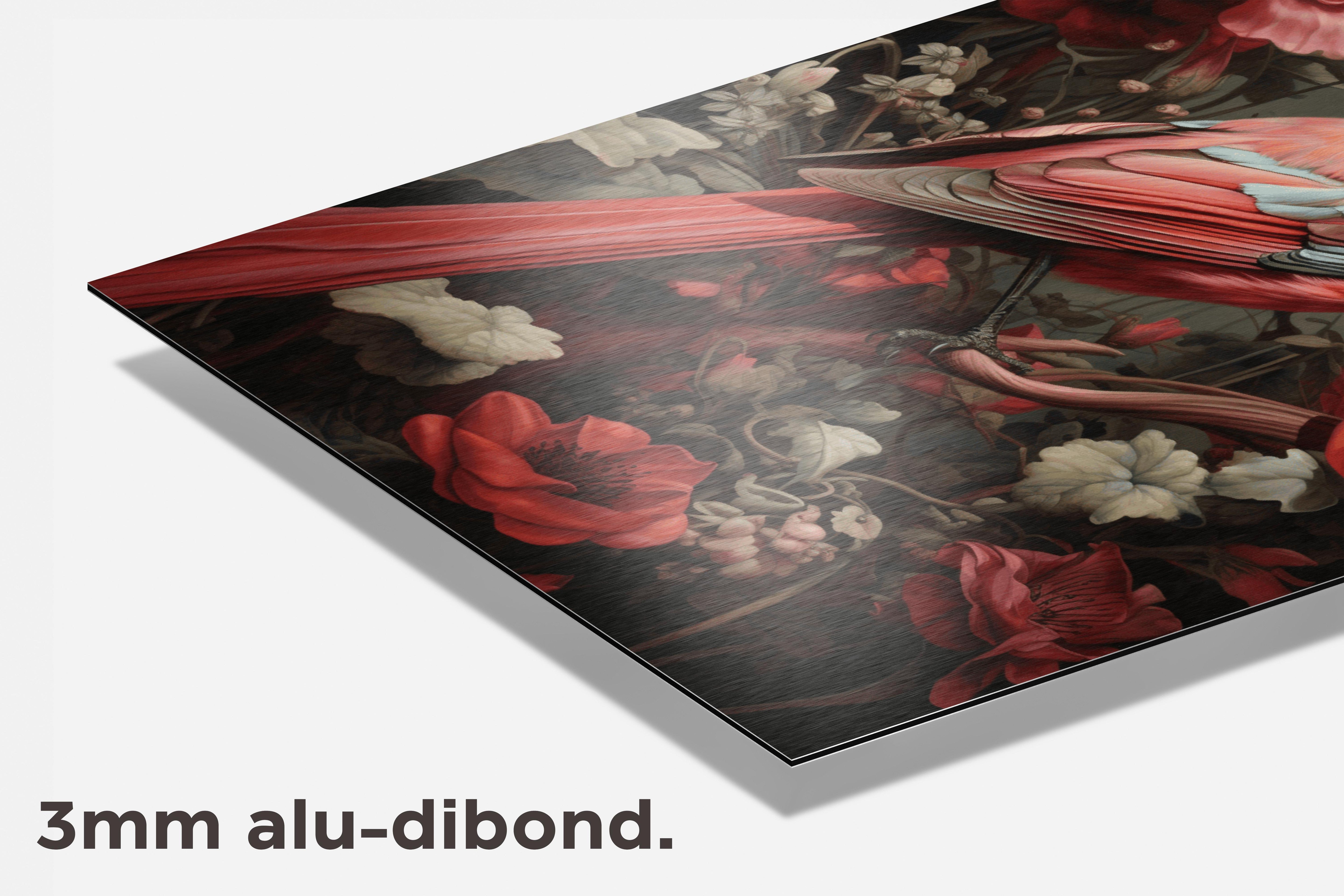 Rode Vogel dibond detail
