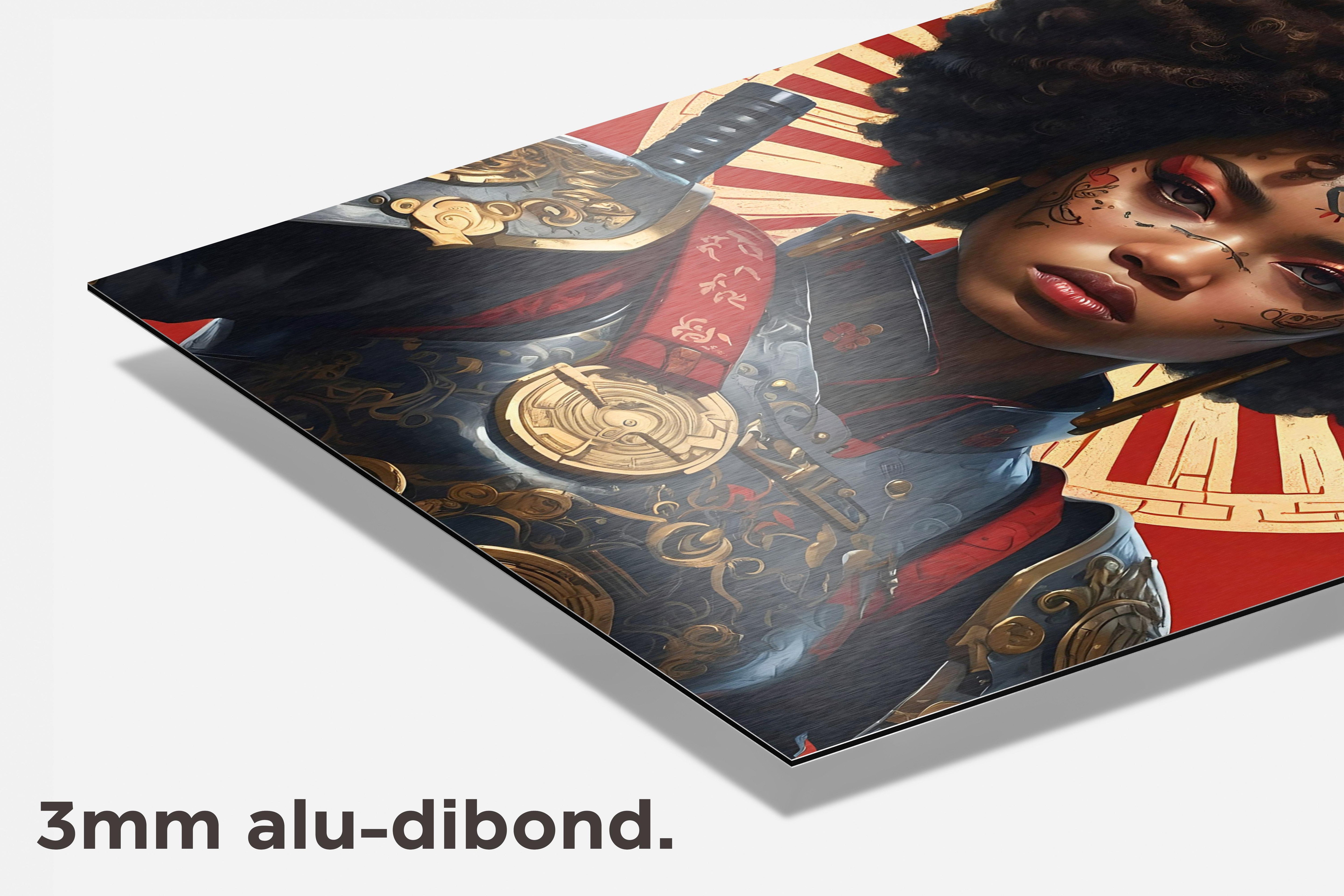 Afro Krijger Prinses dibond detail