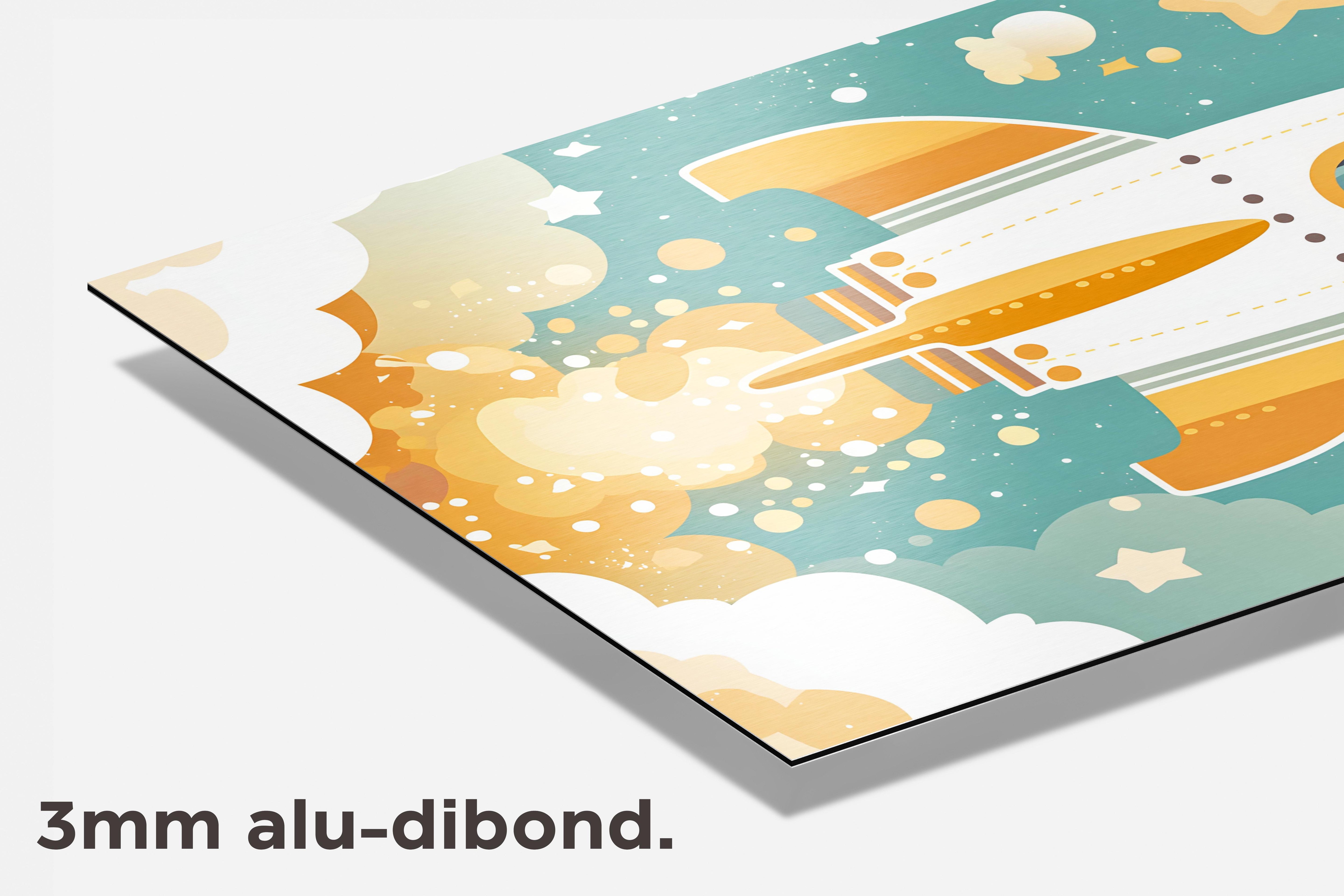 Ruimteschip Cartoon dibond detail