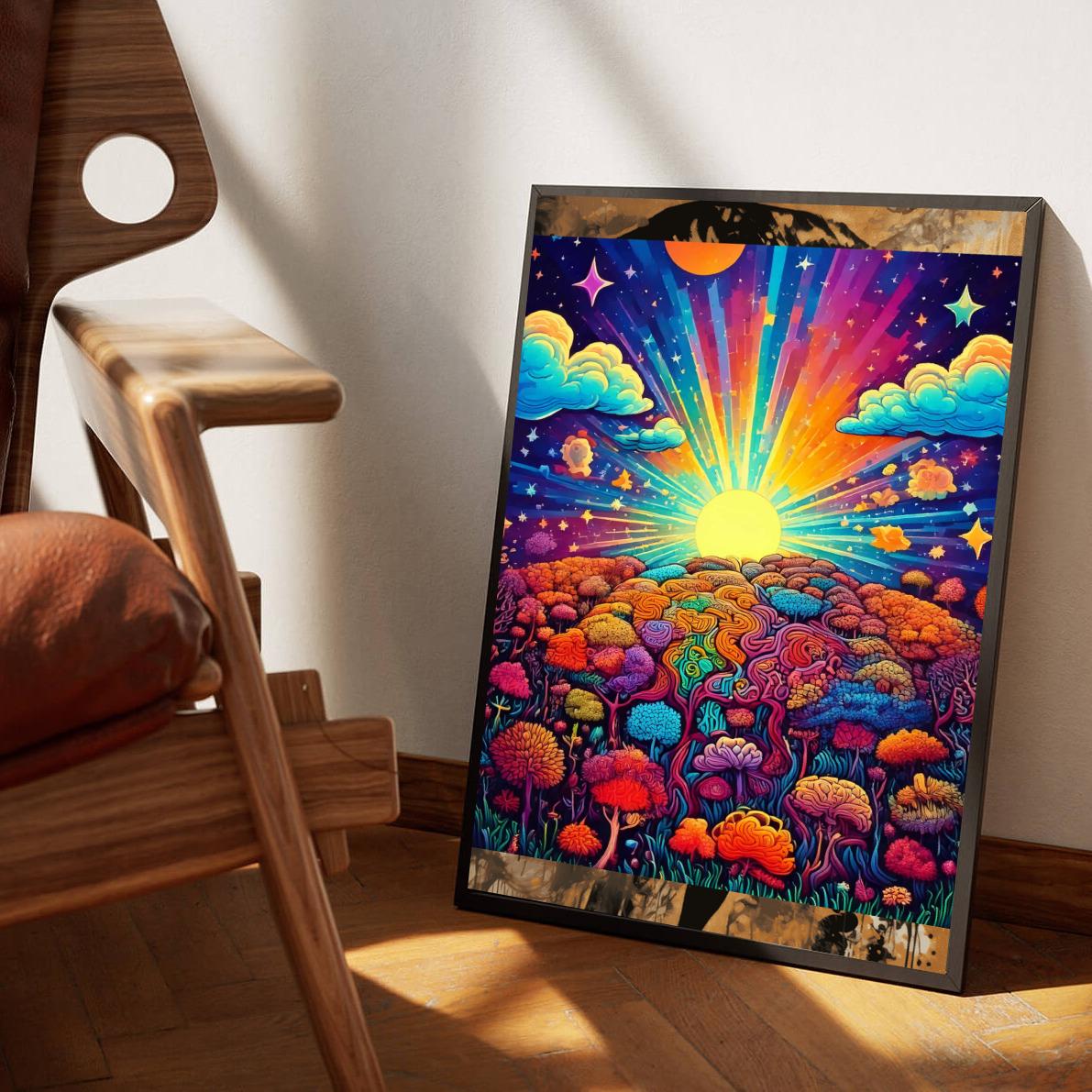Psychedelic Sun Forest en un interior