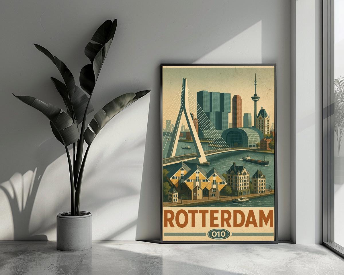 Rotterdam Netherlands Vintage Text poster van 25 Artstreet