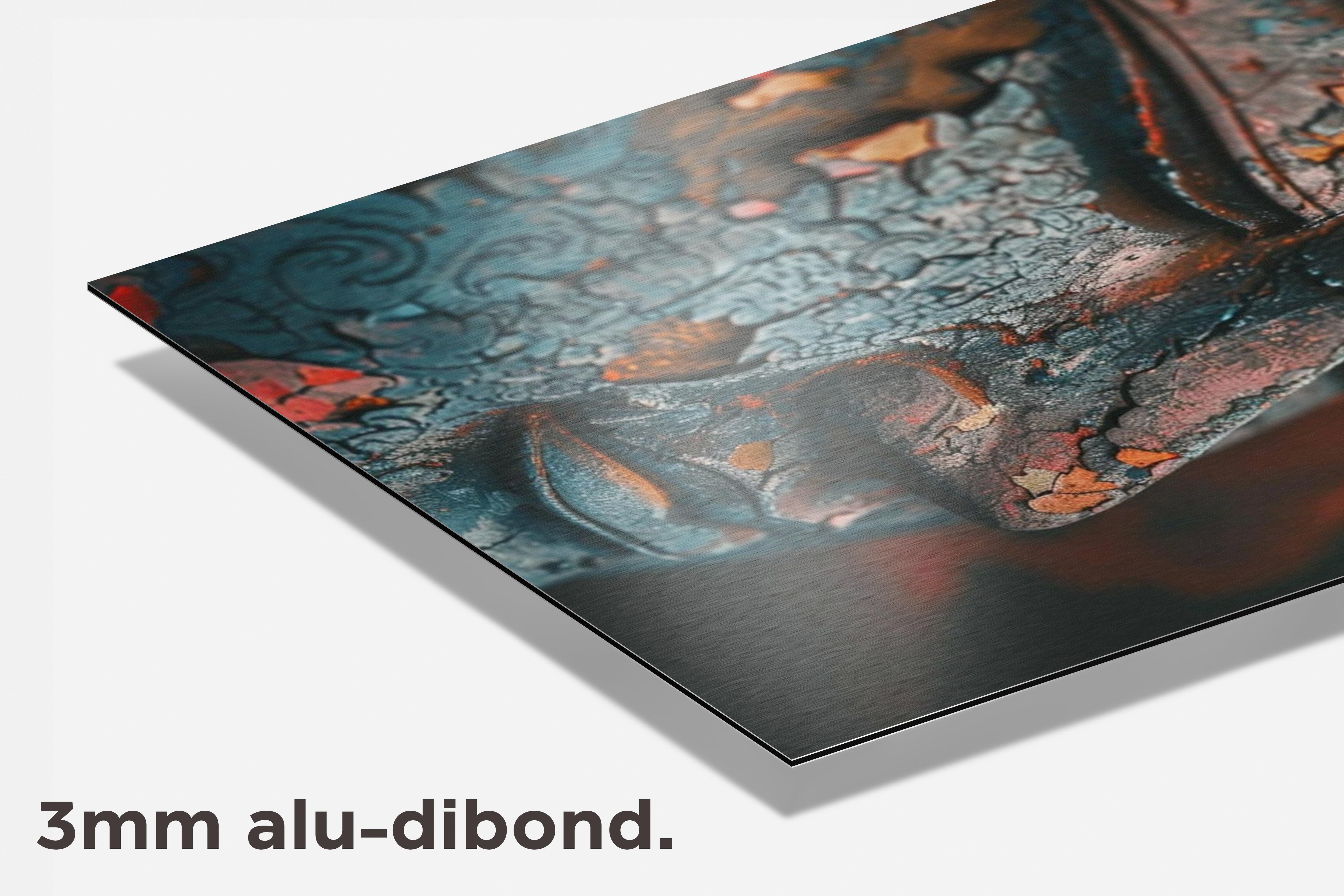 Boeddhagezicht dibond detail