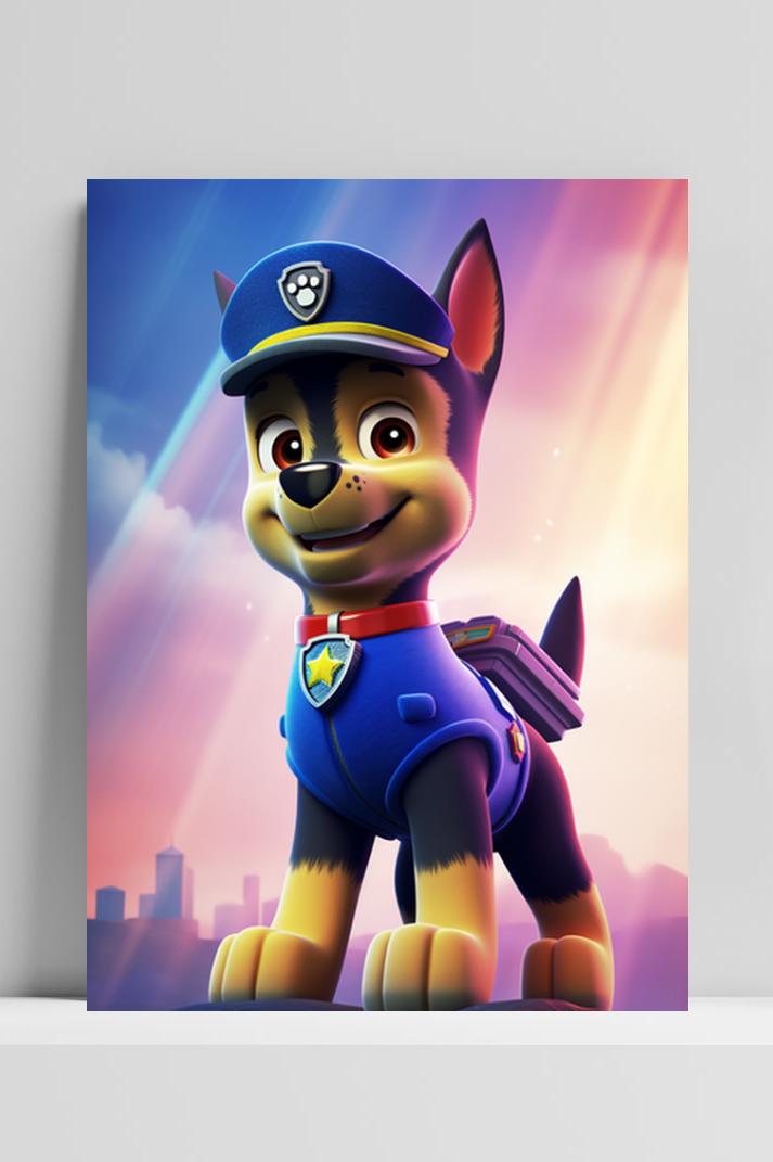 Paw Patrol op 3mm aluminium dibond