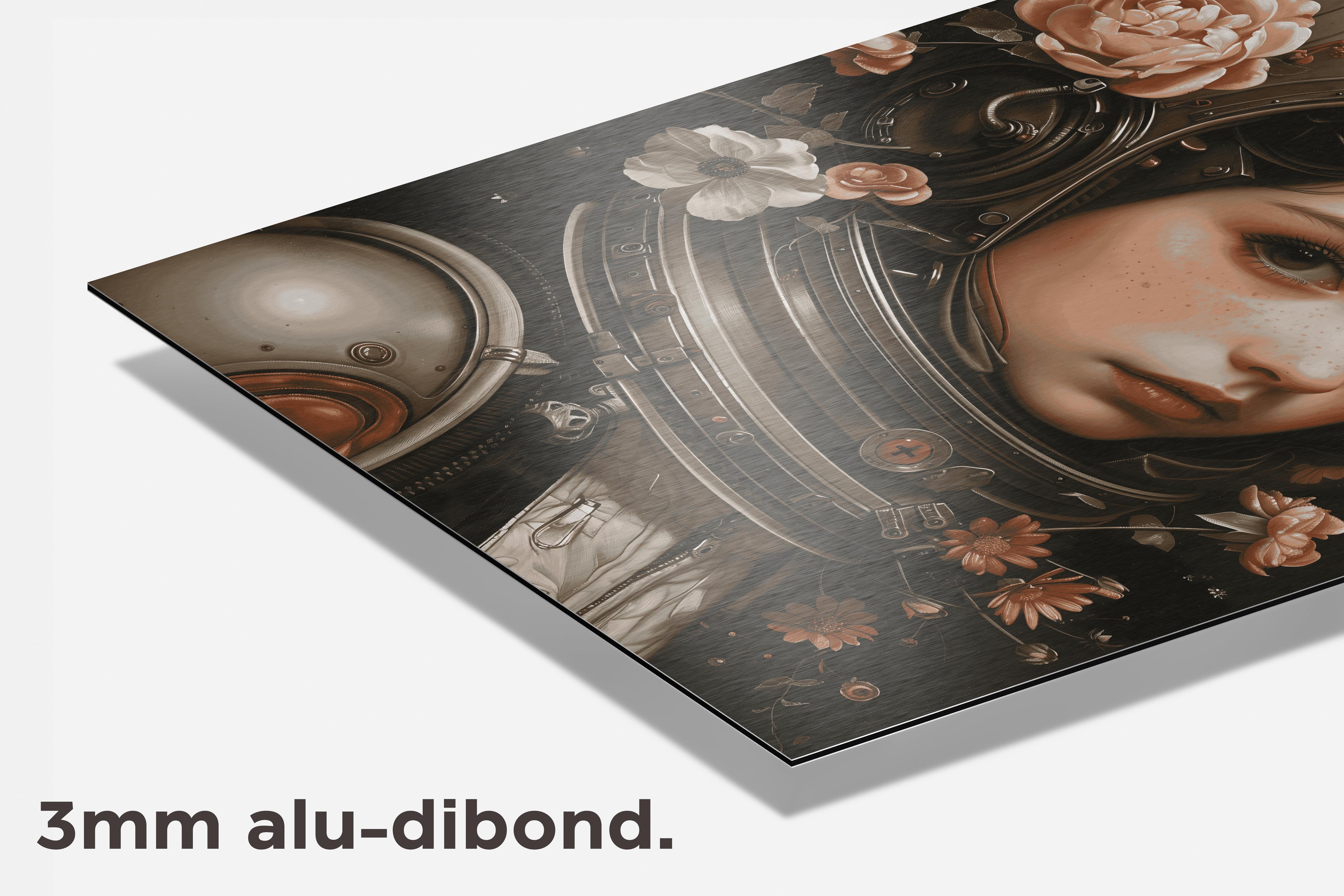 Astronaut Meisje dibond detail