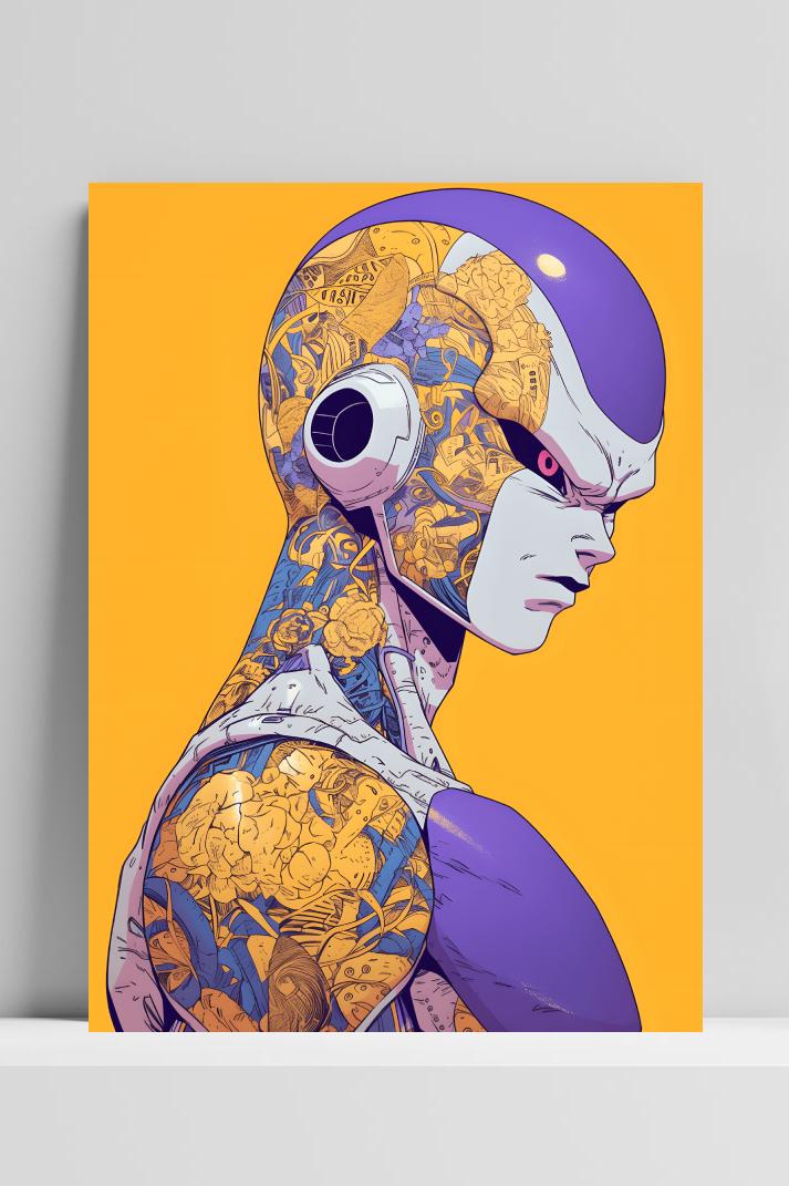 Frieza Dragonball op 3mm aluminium dibond
