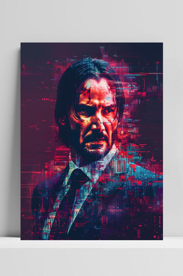John Wick op 3mm aluminium dibond