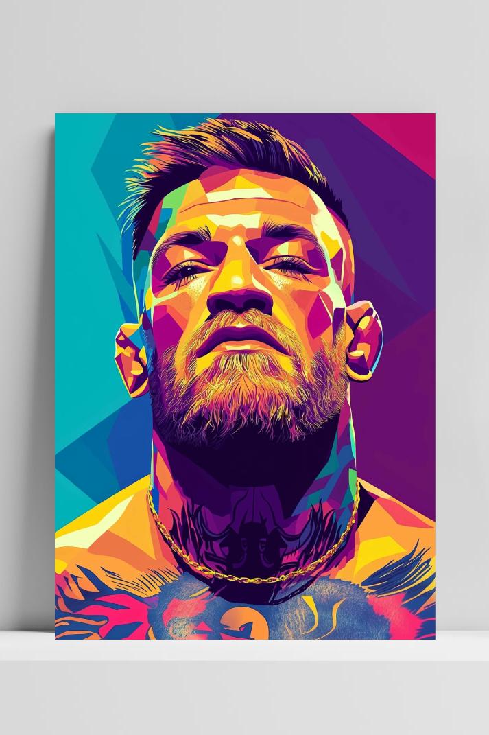 Conor McGregor Pop Art op 3mm aluminium dibond