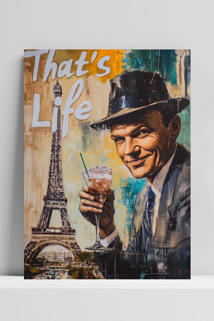 Frank Sinatra op 3mm aluminium dibond