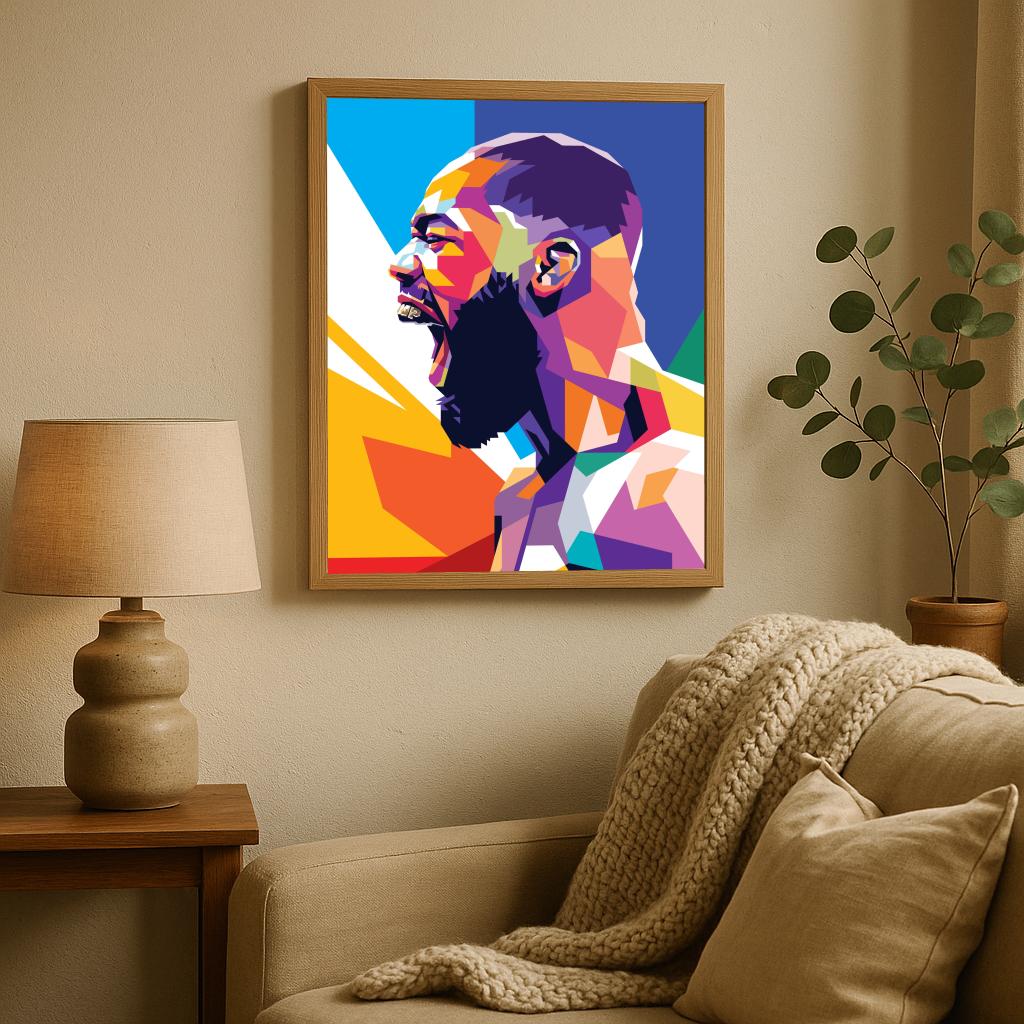 Jon Jones Blue Pop Art UFC poster sfeerbeeld 2