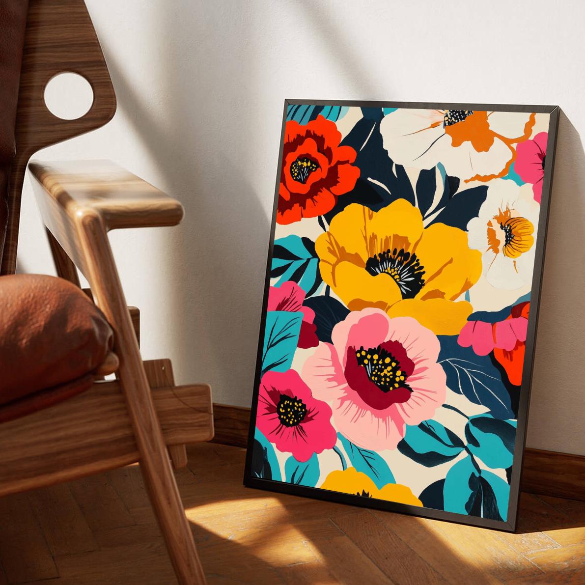Flowers Pop Art dans un intérieur