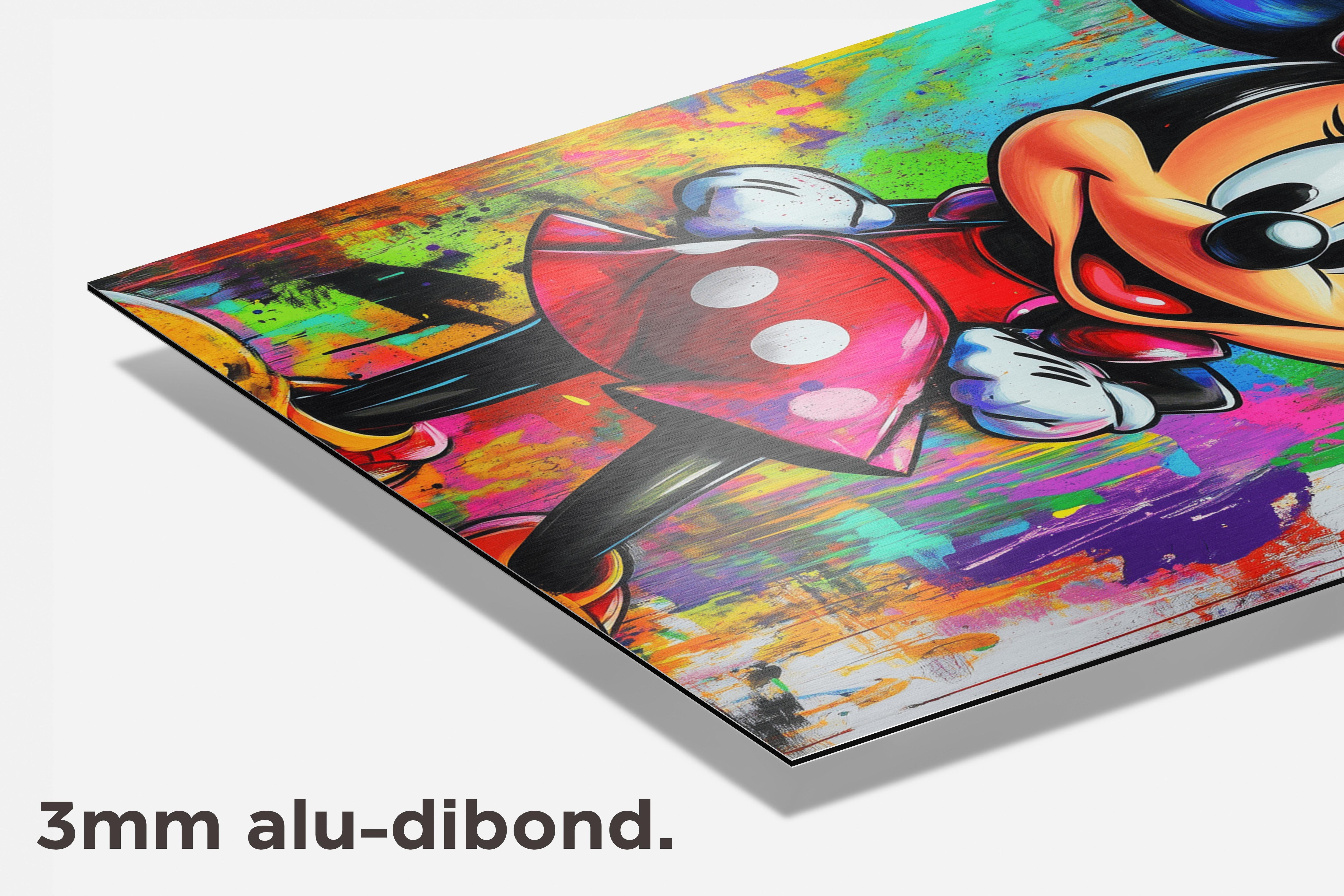 Minnie Mouse Kleurrijk dibond detail