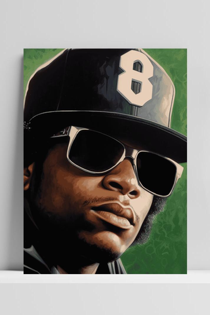 Eazy E Rapper op 3mm aluminium dibond