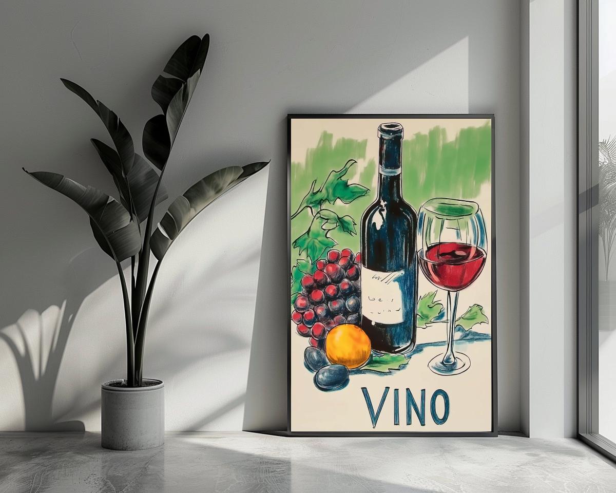 Vino Text poster van 25 Artstreet