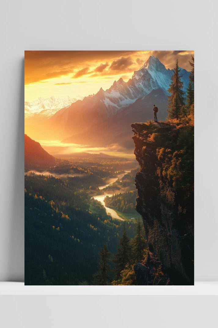 Berg Avontuur op 3mm aluminium dibond